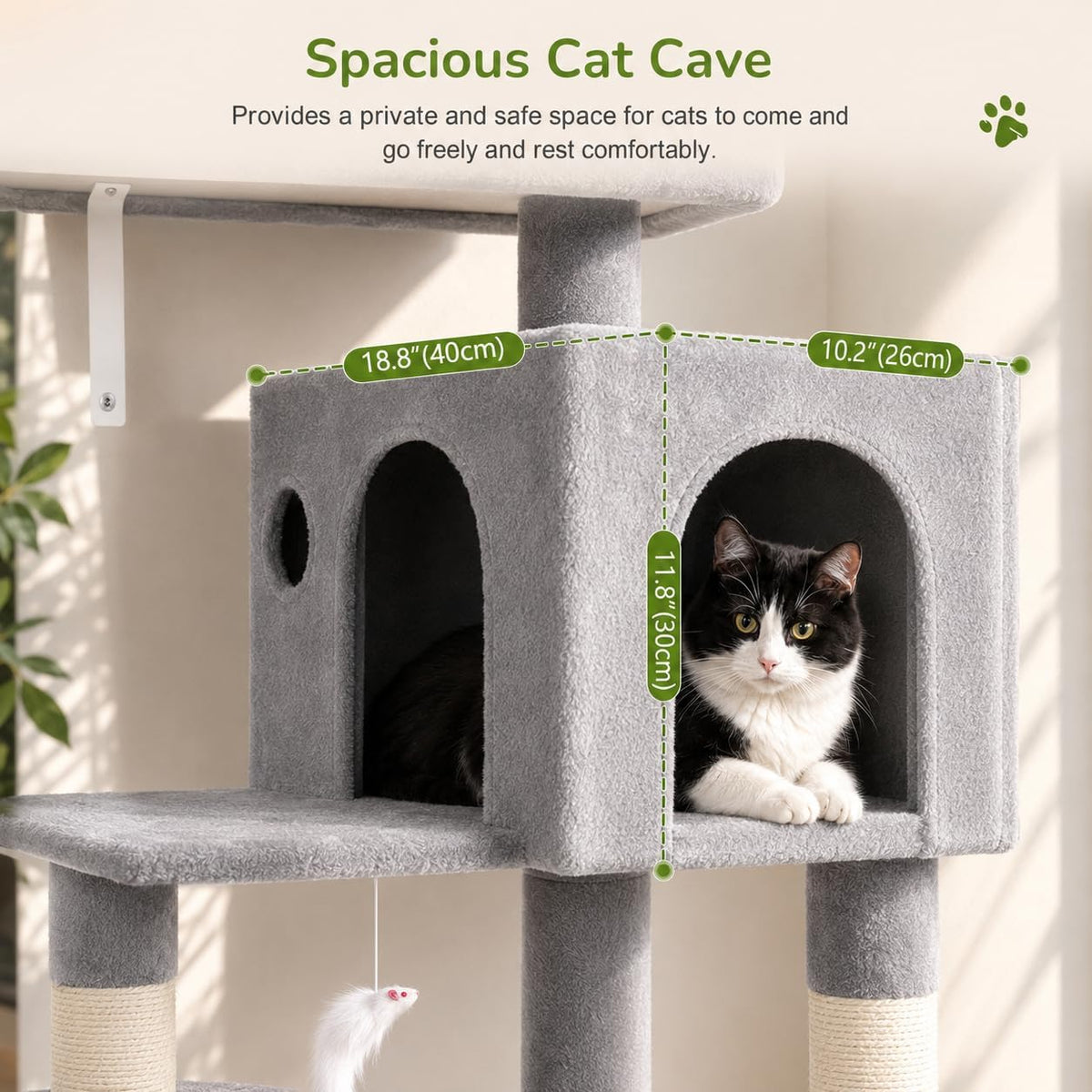 Cat Tree Tower with Scratching Post for Indoor Cats, F53
