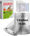 30 Mylar Bags for Food Storage 1 Gallon - Extra Thick 15 Mil - Long Term & Food Grade - Mylar Bags with Oxygen