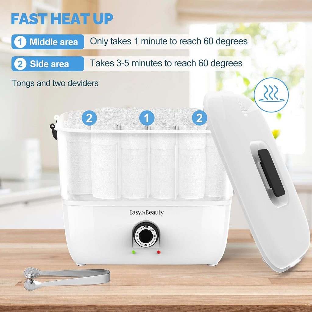 Hot Towel Warmers for Spa,5L Portable Towel Steamer for Facial | Holds 16 Small Towels, Quickly Heating in 1-5
