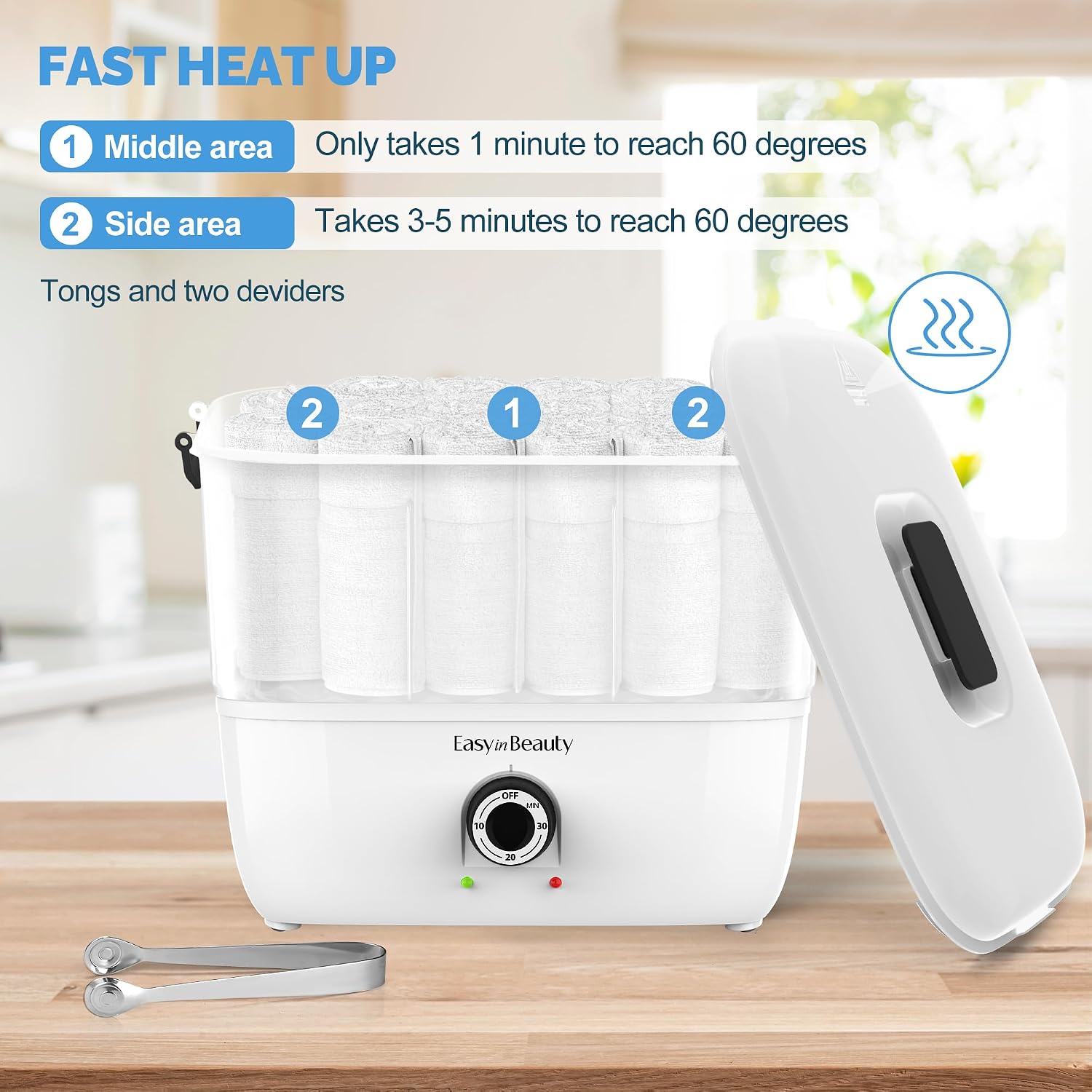 Hot Towel Warmers for Spa,5L Portable Towel Steamer for Facial | Holds 16 Small Towels, Quickly Heating in 1-5