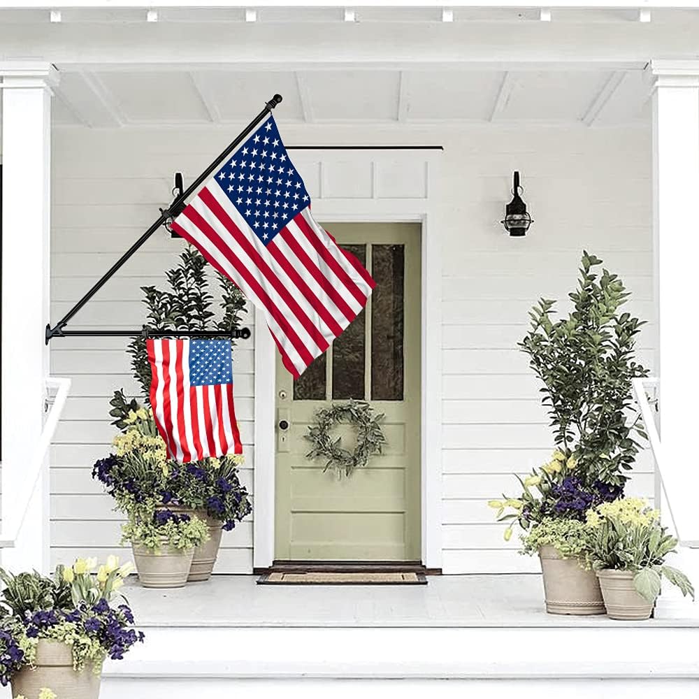 Flag Pole - Upgraded Bracket, 6 FT Stainless Steel Flag Poles for Outside House, Residential or Commerical, Tangle