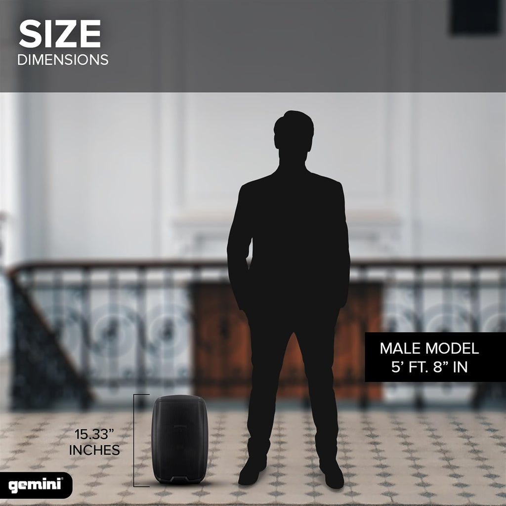 8" Powered PA Speaker, 300 Watts, Floor Monitor (AS-2108P) | 8" powered PA & floor monitor, 11 lb - switchable