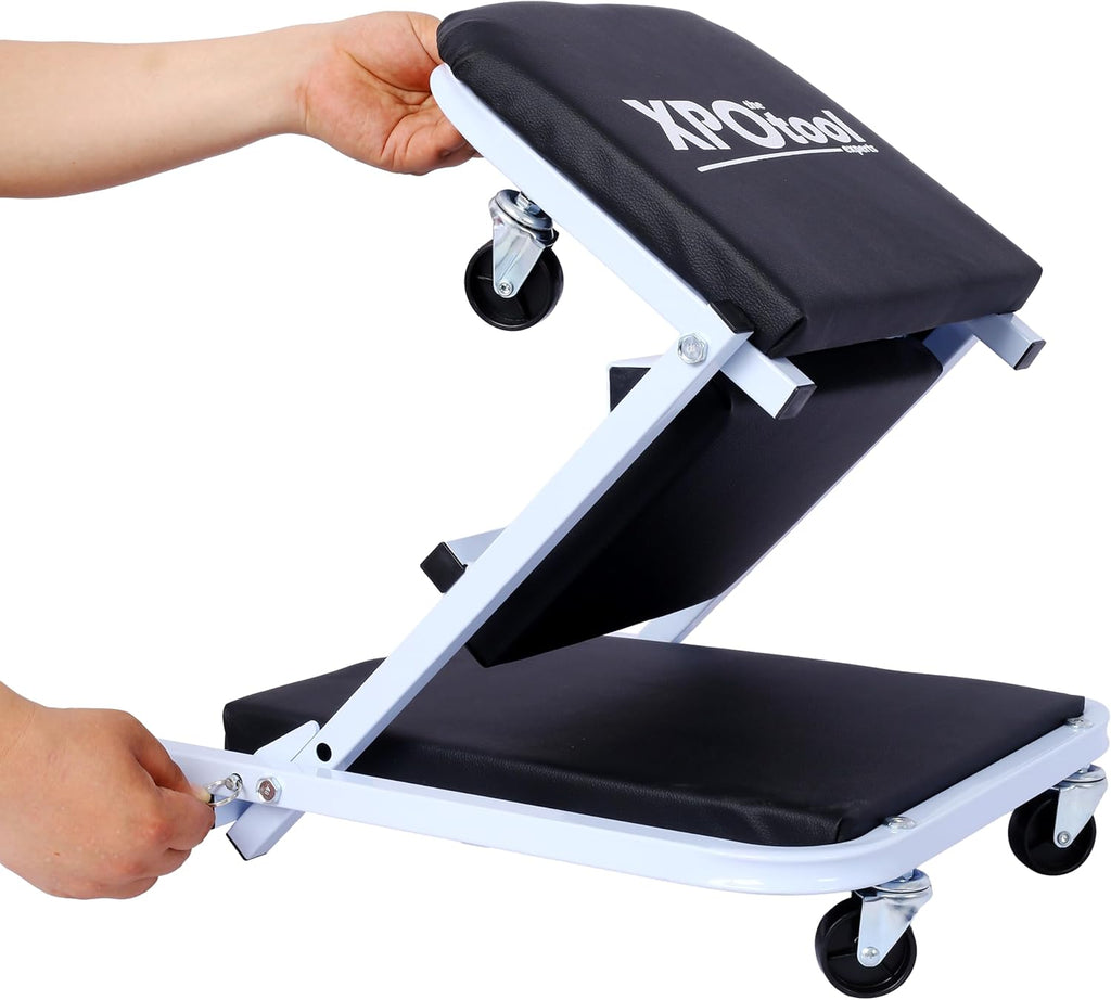 Mechanic Creeper, Creeper Seat, Steel Mechanic Stool, 2 in 1 Garage Creeper, 36 Inch Low Profile with 6 Casters