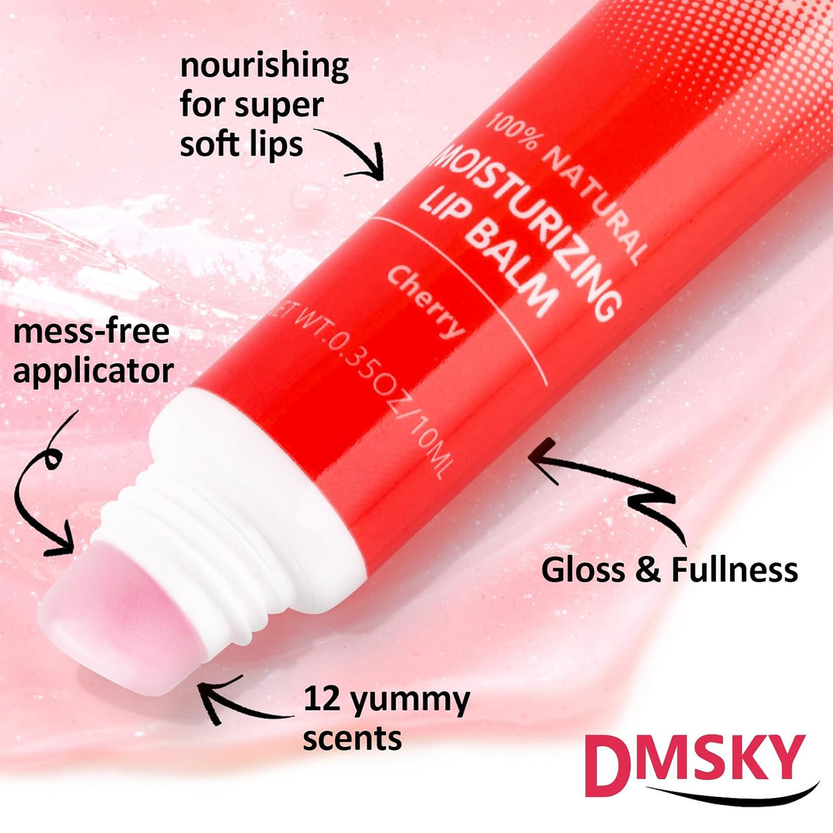 12 Pack Lip Gloss Bulk, Clear, Non-Sticky, 12 Flavors