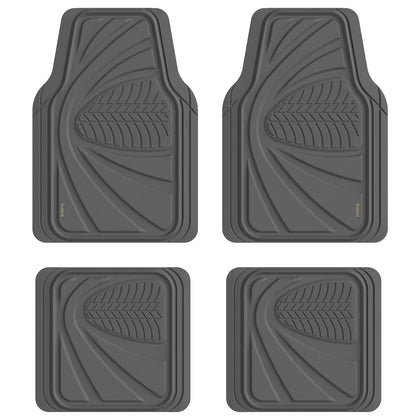 Car Floor Mats, Waterproof Universal Heavy-Duty 4 Pieces Rubber Floor Mats for Cars, Full Set Car Mats with Anti-Slip