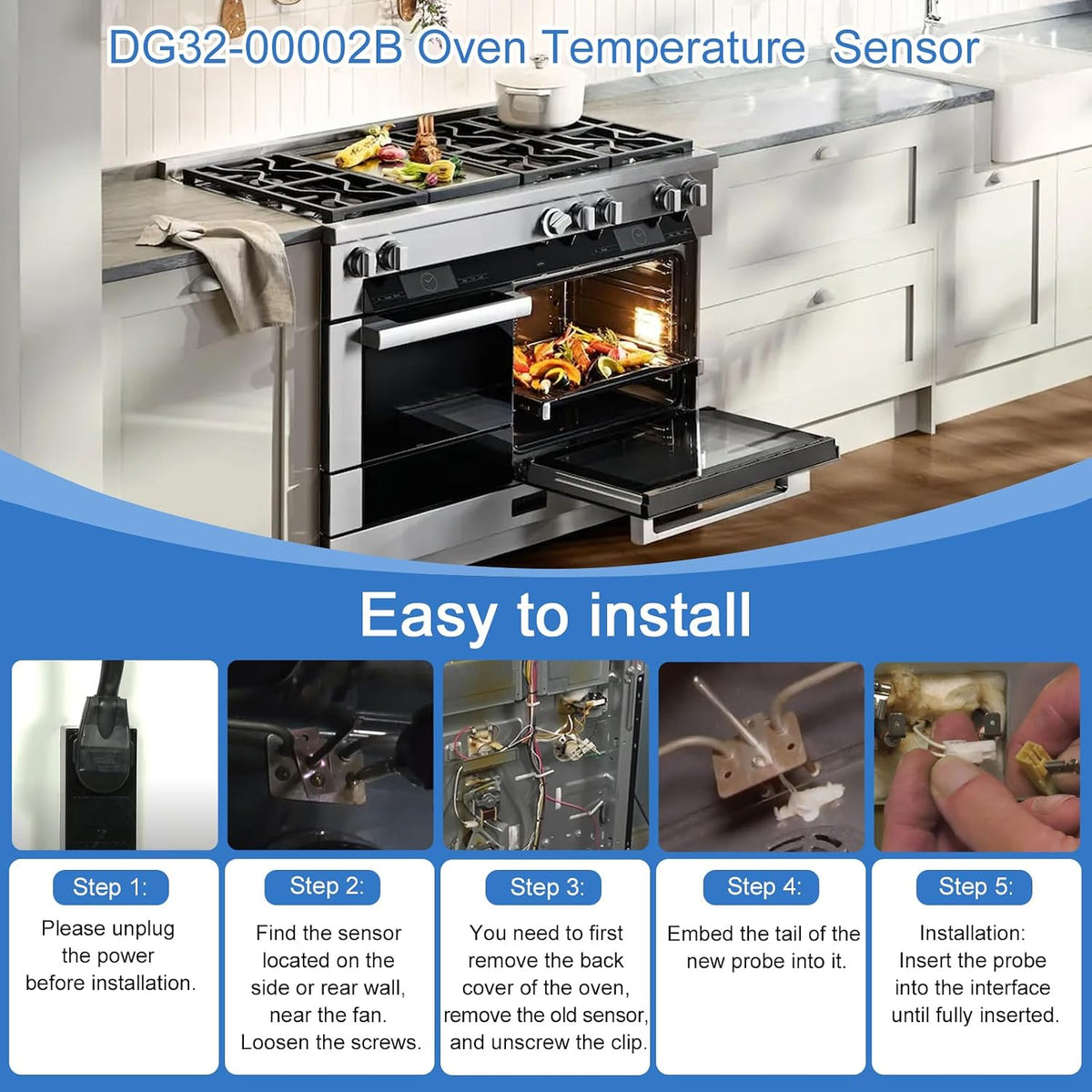 DG32-00002B for Samsung Range Oven Temperature Sensor New AP4343210 PS4240743