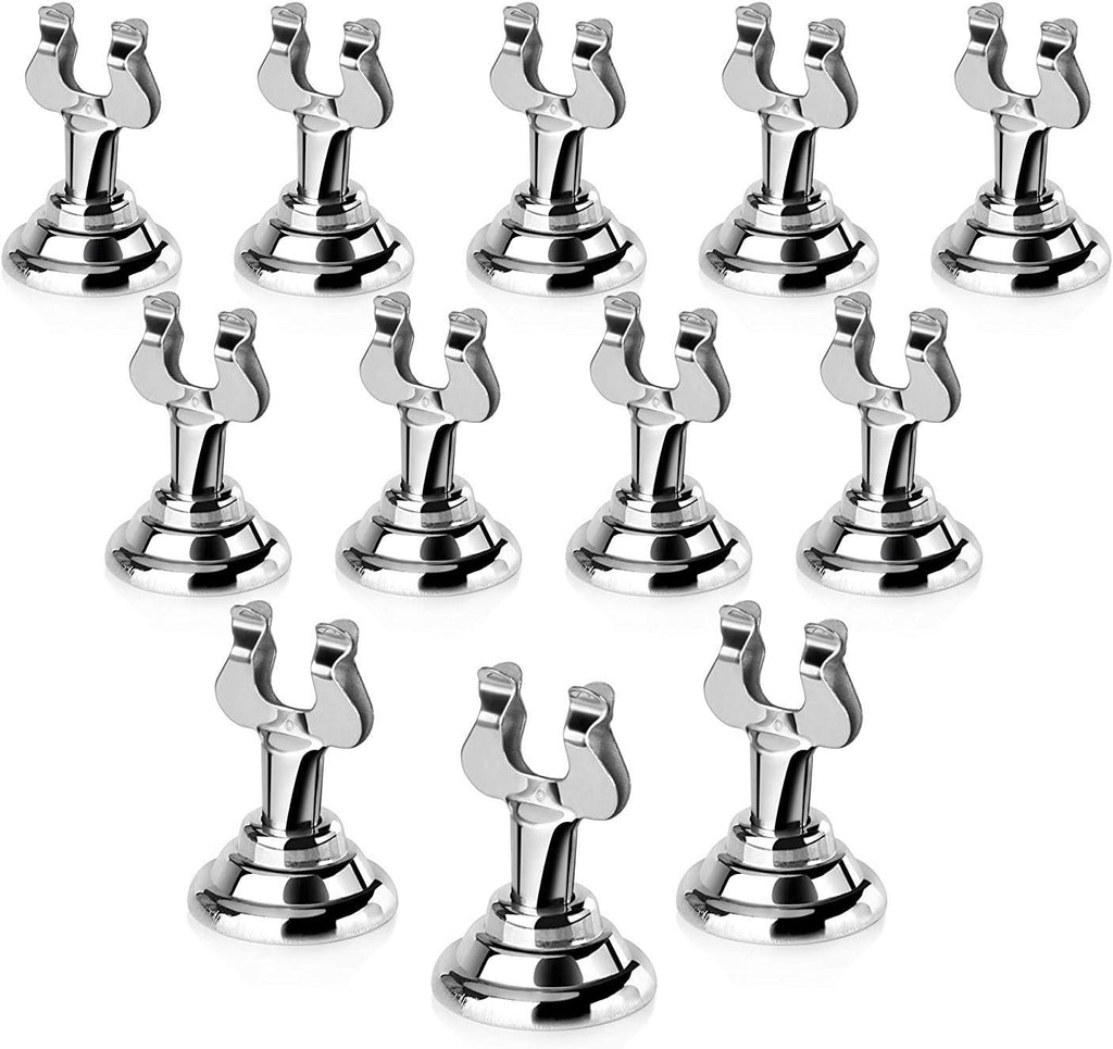 Triton Harp Clip Style Place Card / Table Number Holder, 1.5 Inch, Silver, Set of 12
