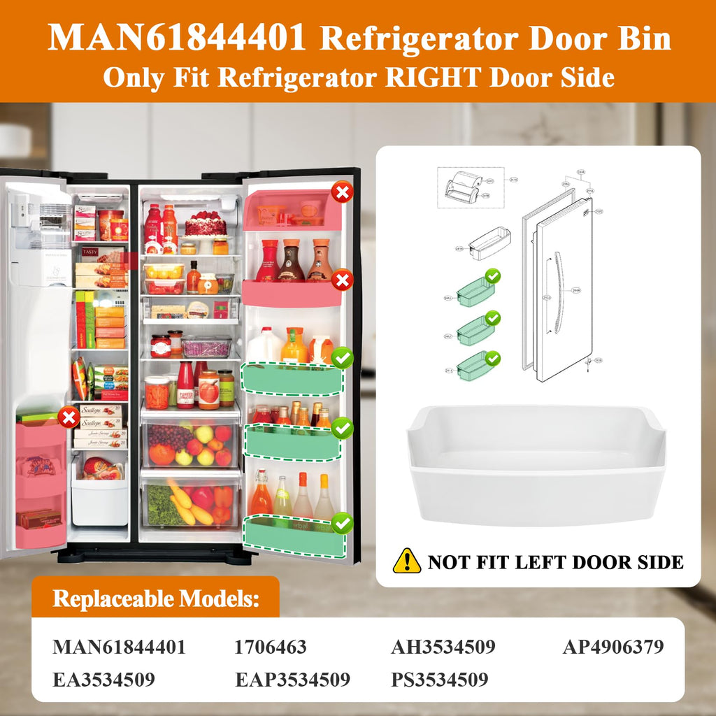 MAN61844401 Refrigerator Door Shelf Bin (Right)