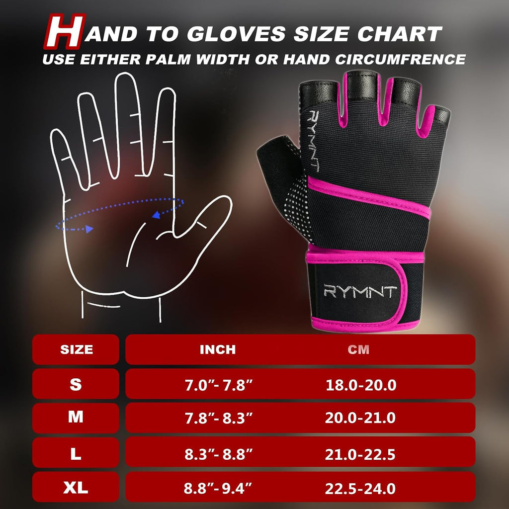 Workout Gloves for Women Men with Wrist Wrap Support Weight Lifting Gloves | Padded Gym Gloves for Weightlifting