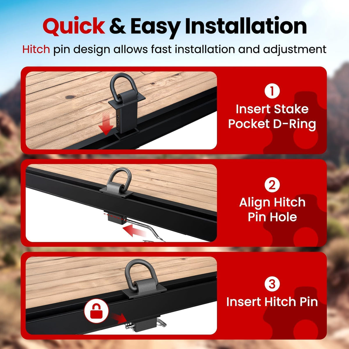 Stake Pocket D Ring, Stake Pocket Tie Down for Trailers Trucks