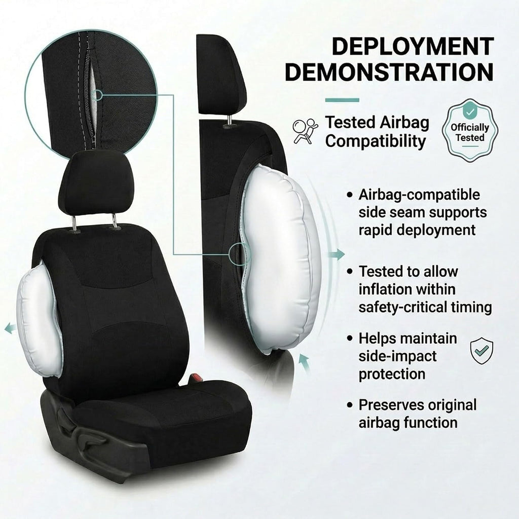 Universal Car Seat Covers Full Set for SUV Truck Sedan Vans | All-Purpose Cloth Seat Cover Set Airbag Compatible