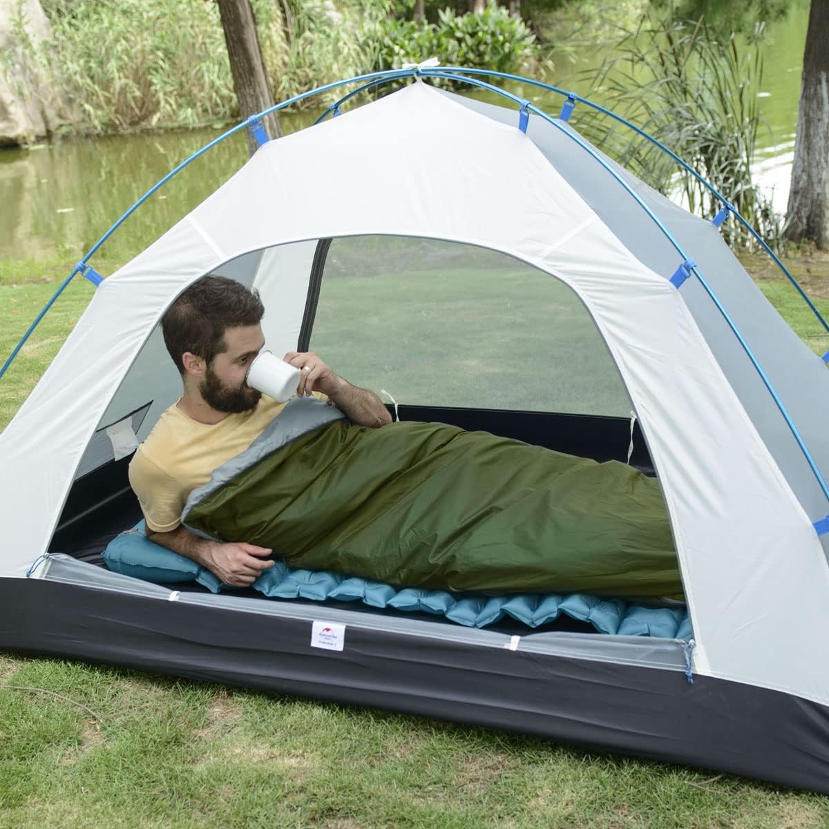 Lightweight Compact Sleeping Bag, 59℉/32℉ Envelope Ultralight Backpacking Sleeping Bag Portable, Waterproof with