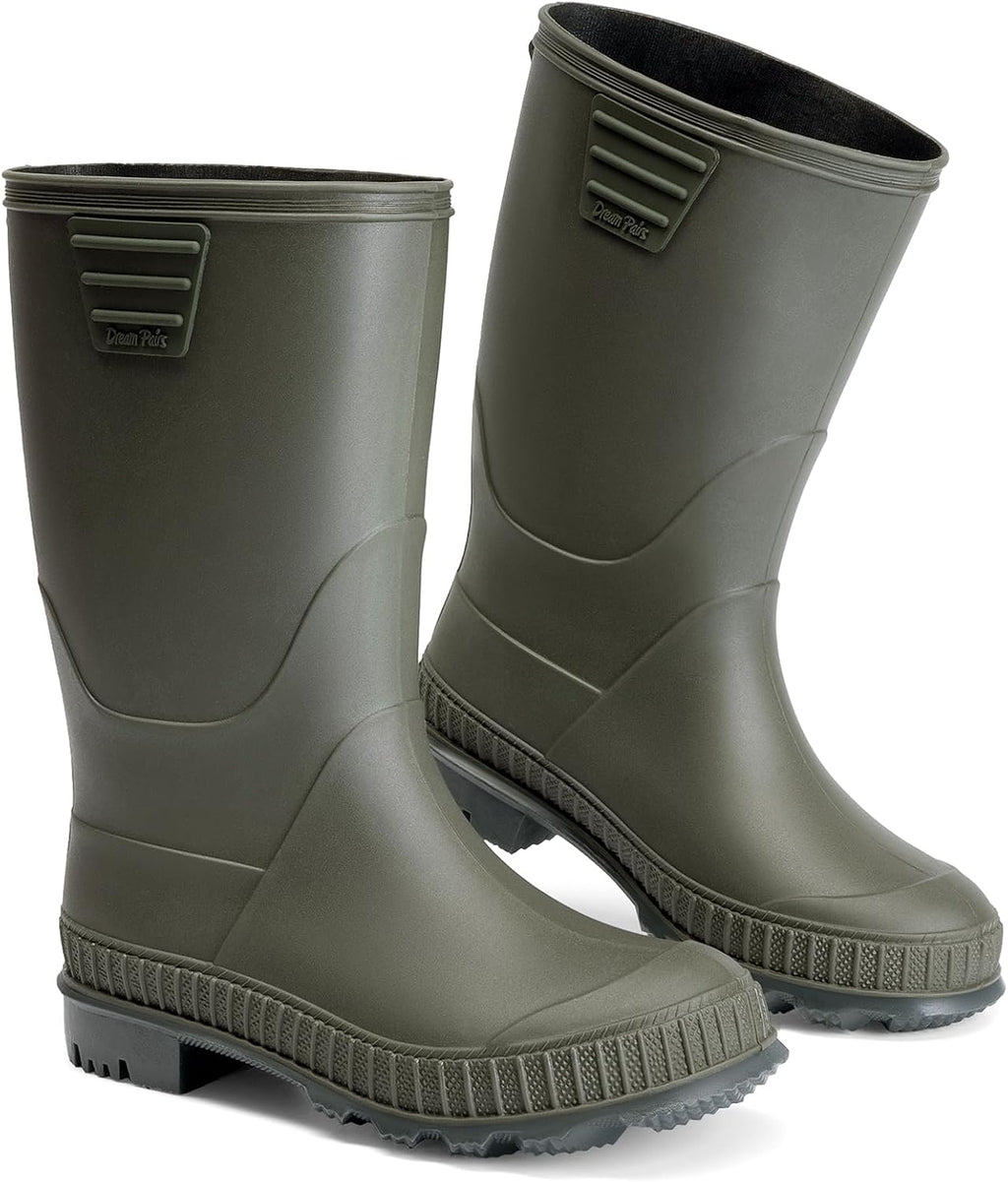 Kids Waterproof Outdoor Rain Boots | Lightweight,Non-Slip Outsole,Easy-On,Unisex Boys Girls,Outdoor Puddle Rainy Day