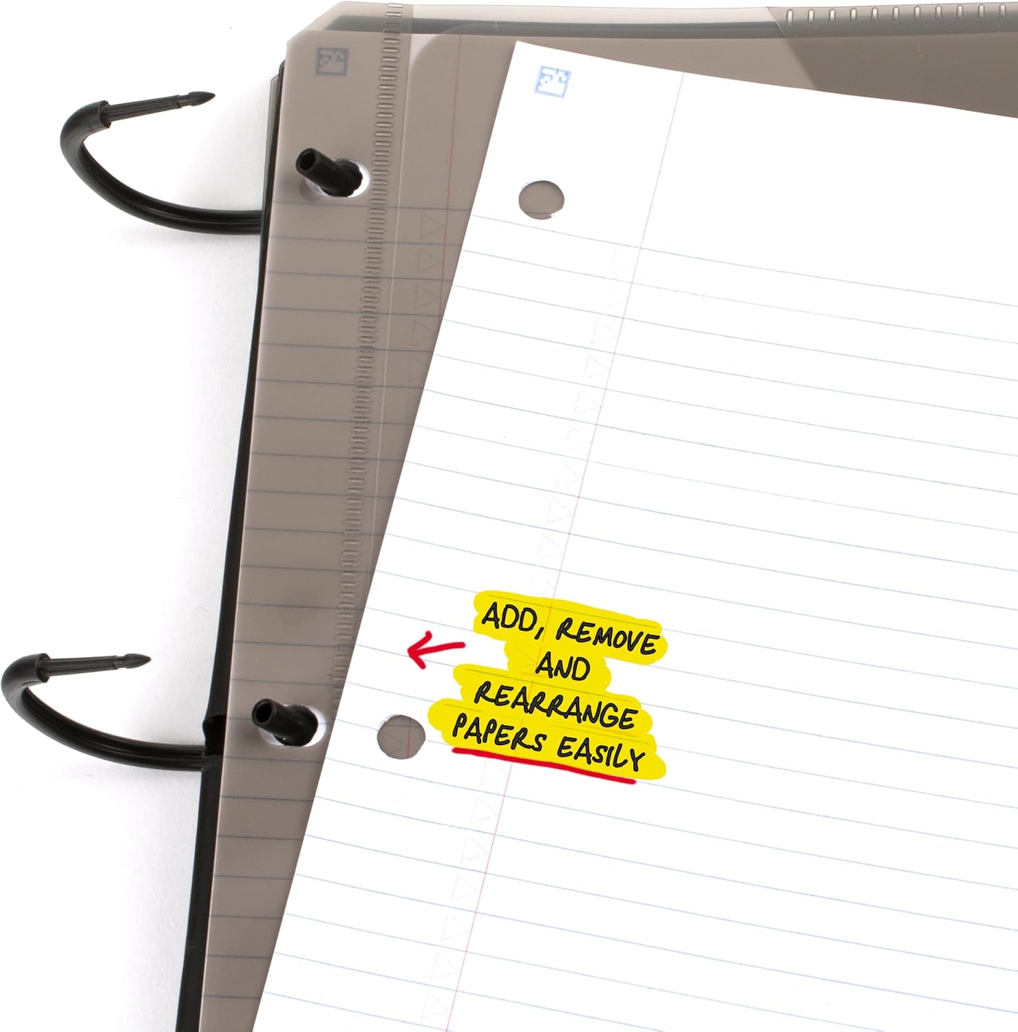 Flex Refillable Notebook + Study App 1 Inch O-Rings Binder with Pockets Tabs and Dividers, 220 Sheet Capacity