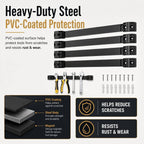12" Magnetic Tool Holder, 4 Pack PVC-Coated Heavy Duty for Garage
