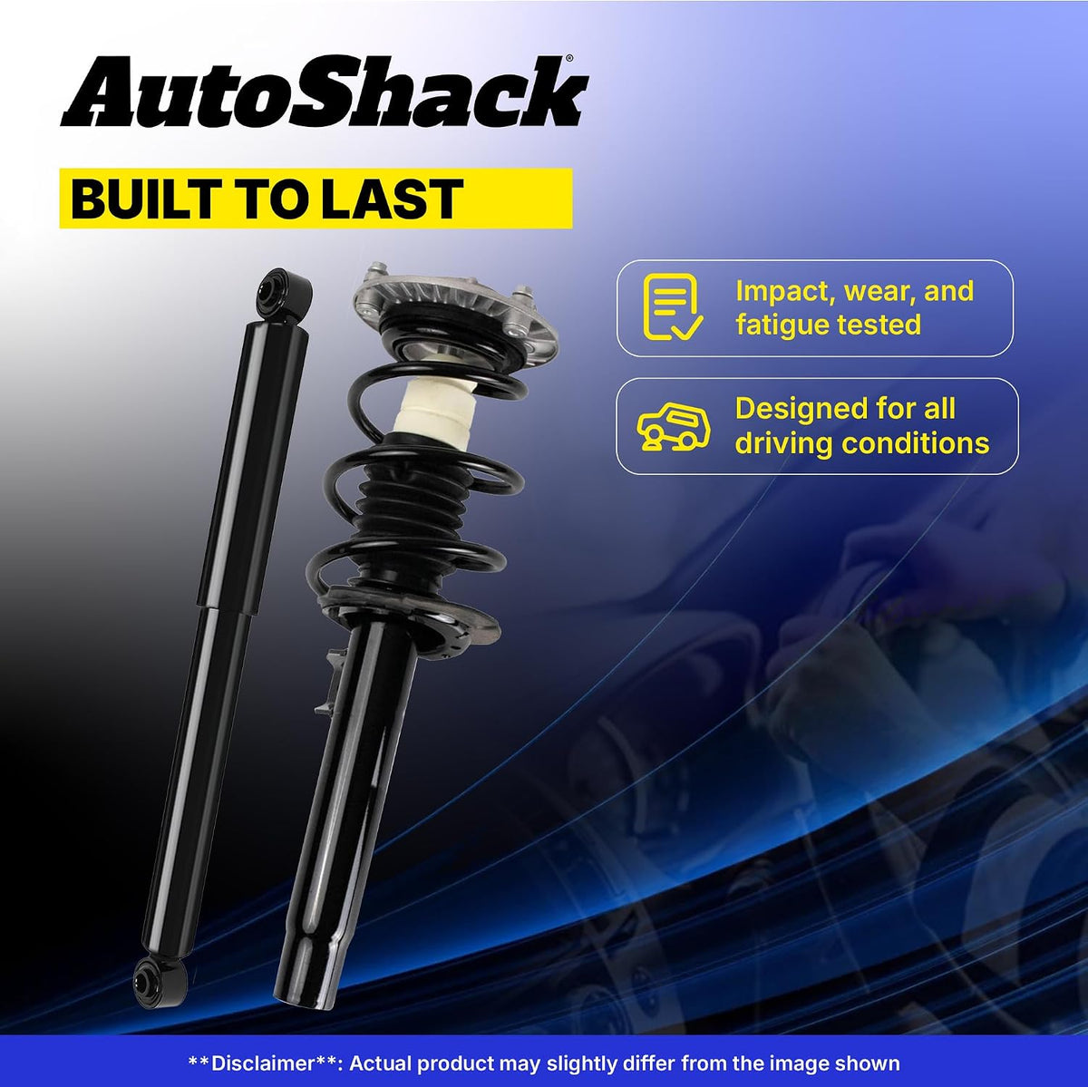AutoShack Front and Rear Complete Strut Assembly with Coil Springs & Shocks