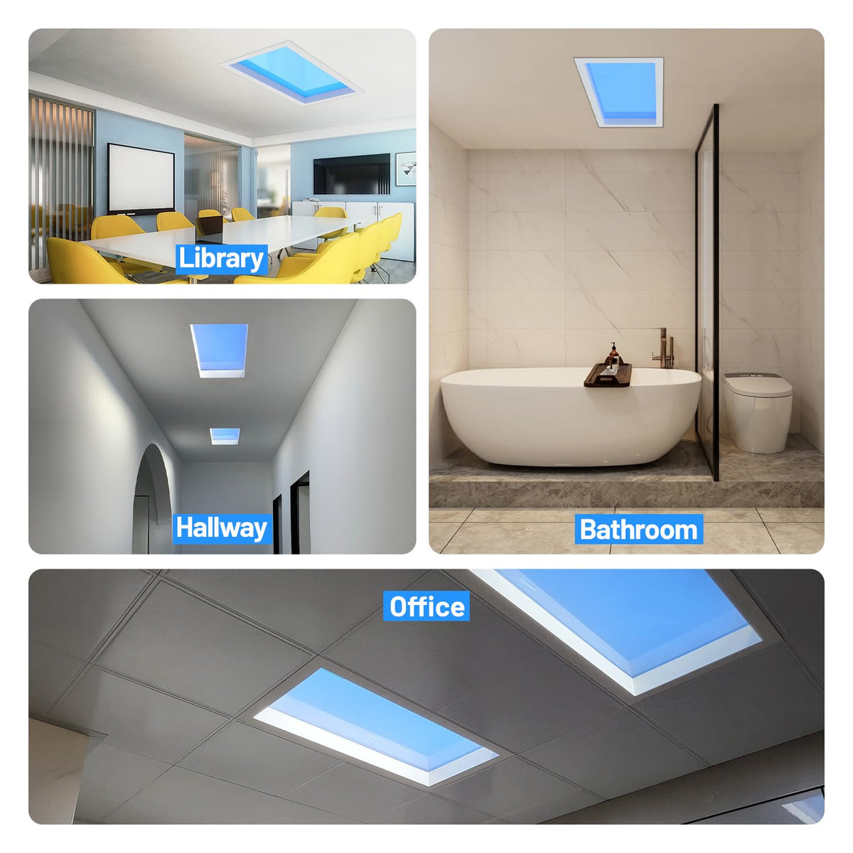 2x1 Ft Artificial Skylight Ceiling Light, Dimmable