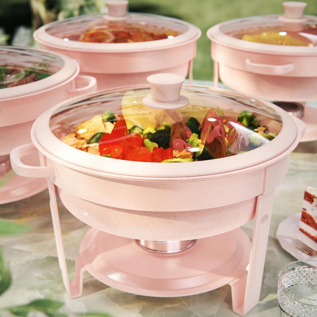 Chafing dishes for buffet 4PACK, [Game Changer Maifanite-Coated] Chafing Dish Buffet Set Offer the Elegance of