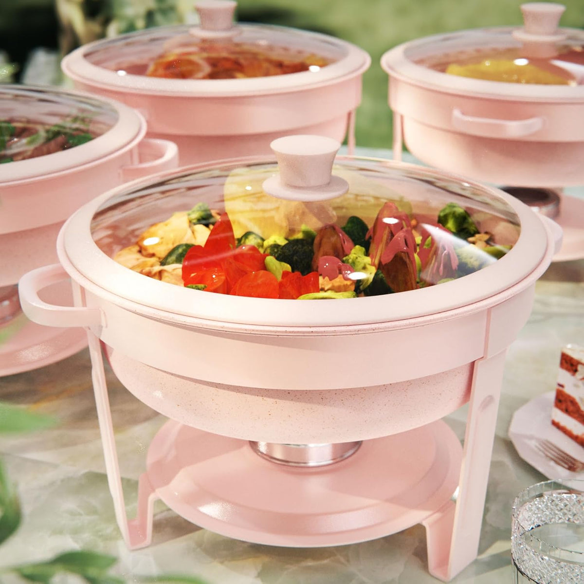Chafing dishes for buffet 4PACK, [Game Changer Maifanite-Coated] Chafing Dish Buffet Set Offer the Elegance of
