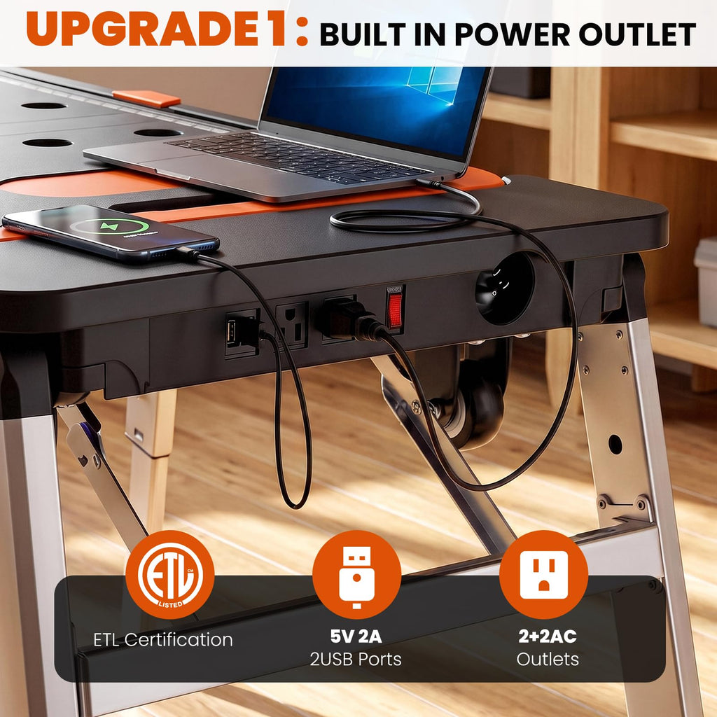 7in1 Multifunctional Portable Workbench with Large Wheels & Clamps