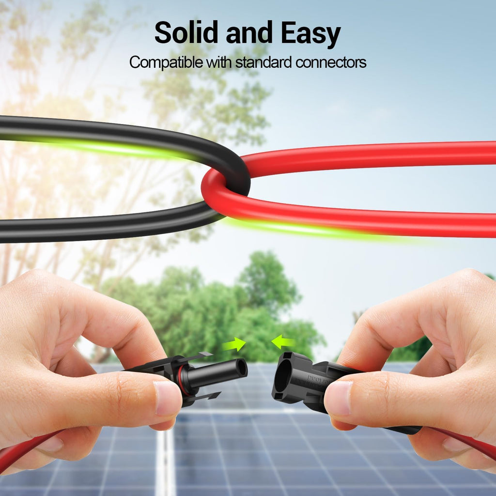 30FT 10AWG Solar Extension Cable, 10 Gauge Solar Panel Wire with Female and Male Connectors for Outdoor RV, Off-Grid