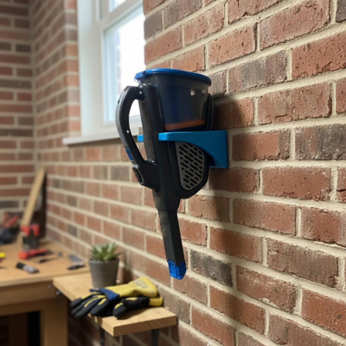 Wall Mount Bracket for Black+Decker Handheld Vacuum Cleaner, Space-Saving Hanger for Quick Storage and Easy Access (Blue)