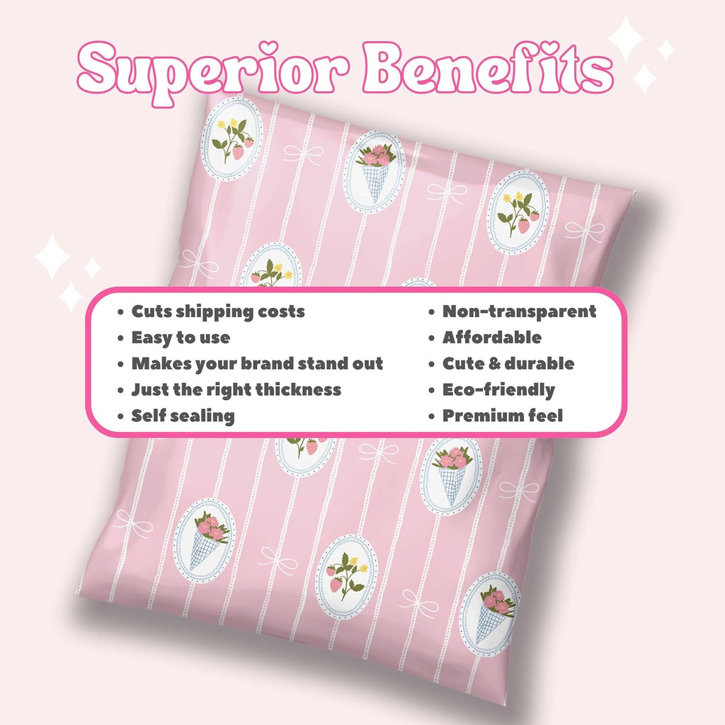 Shipping Bags Cute Pink Small Biz Packaging Poly Mailers