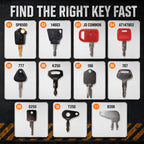 hiSpkNix 11 PCS Heavy Equipment Keys Master Set for CAT, John Deere, Kubota