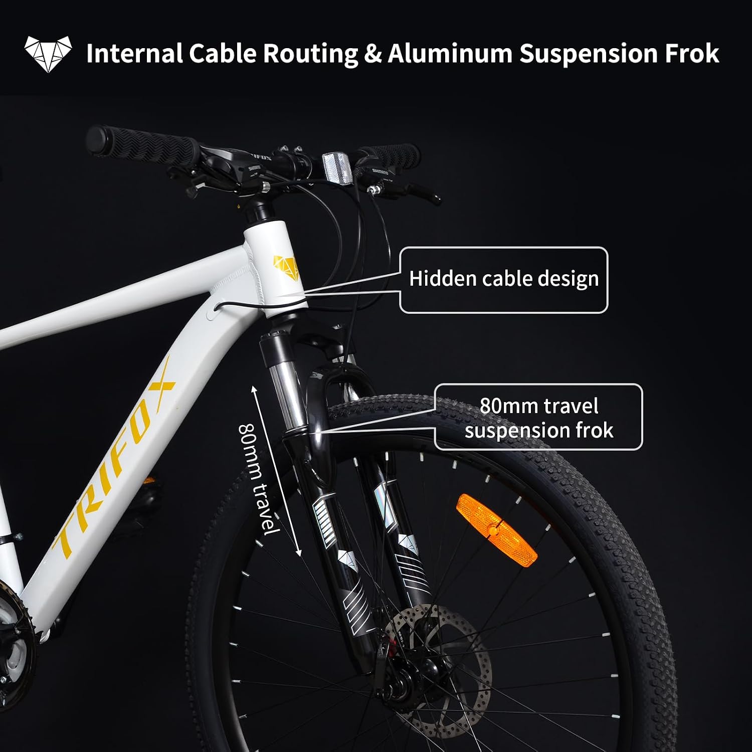 26 Inch Aluminum Mountain Bike with Shimano 21-Speed,Aircraft-Grade Aluminum Frame,Dual Disc Brakes,15/17 Inch