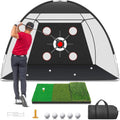 Golf Net, 10x7FT with Golf Practice Mat, Hitting Aid Nets for Backyard Driving Chipping Training Swing with Targets