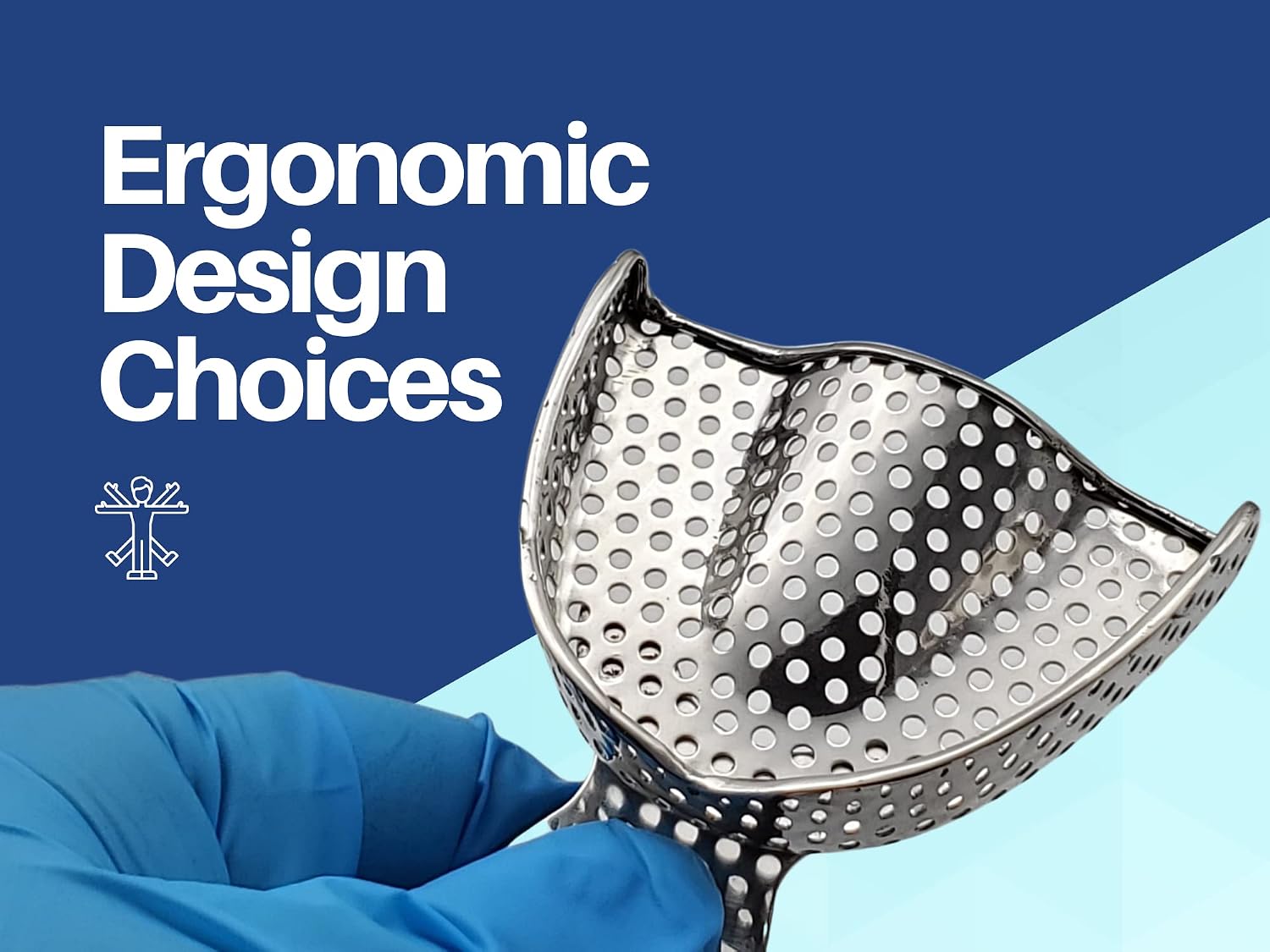 Dental Impression Trays - Set of 10 Perforated Stainless Steel Trays (XS, S, M, L, XL) - Durable, Rounded Margins