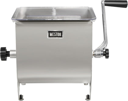 20 lbs Stainless Steel Meat Mixer for Adding Seasoning to Ground Beef, Burgers, Sausage, and Jerky, Silver (36-1901-W)
