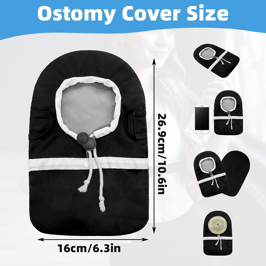 Ostomy Bag Covers, Ostomy Belt for Men & Women, Liner Waterproof Colostomy Bag Covers With Adjustable Opening