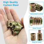 Moicstiy 20 Pcs 3/8"-16x 20mm Threaded Inserts for Wood