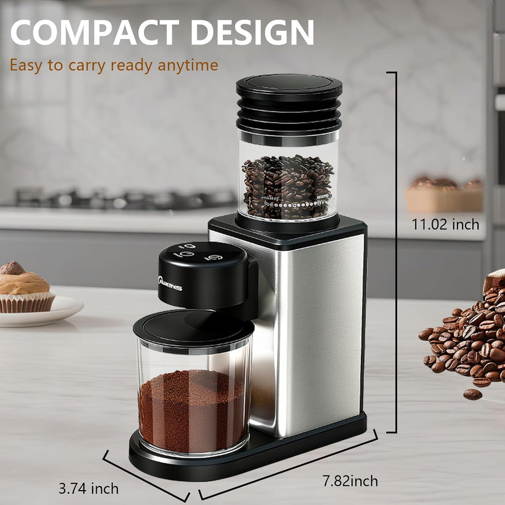 Electric Coffee Grinder for Home & Office: Smart Conical Burr coffee grinder with 25 Precision Grind Settings & 120g