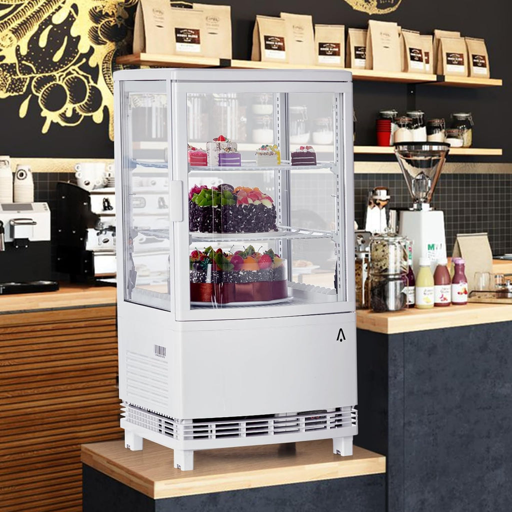 Commercial Display Refrigerator, 2.1 cu. ft. Countertop Refrigerator, Double Glass Door, Display Refrigerator with