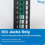 ICC 12-Port Blank Keystone Wall Mount Patch Panel, No Jacks, Black, 1-Pack