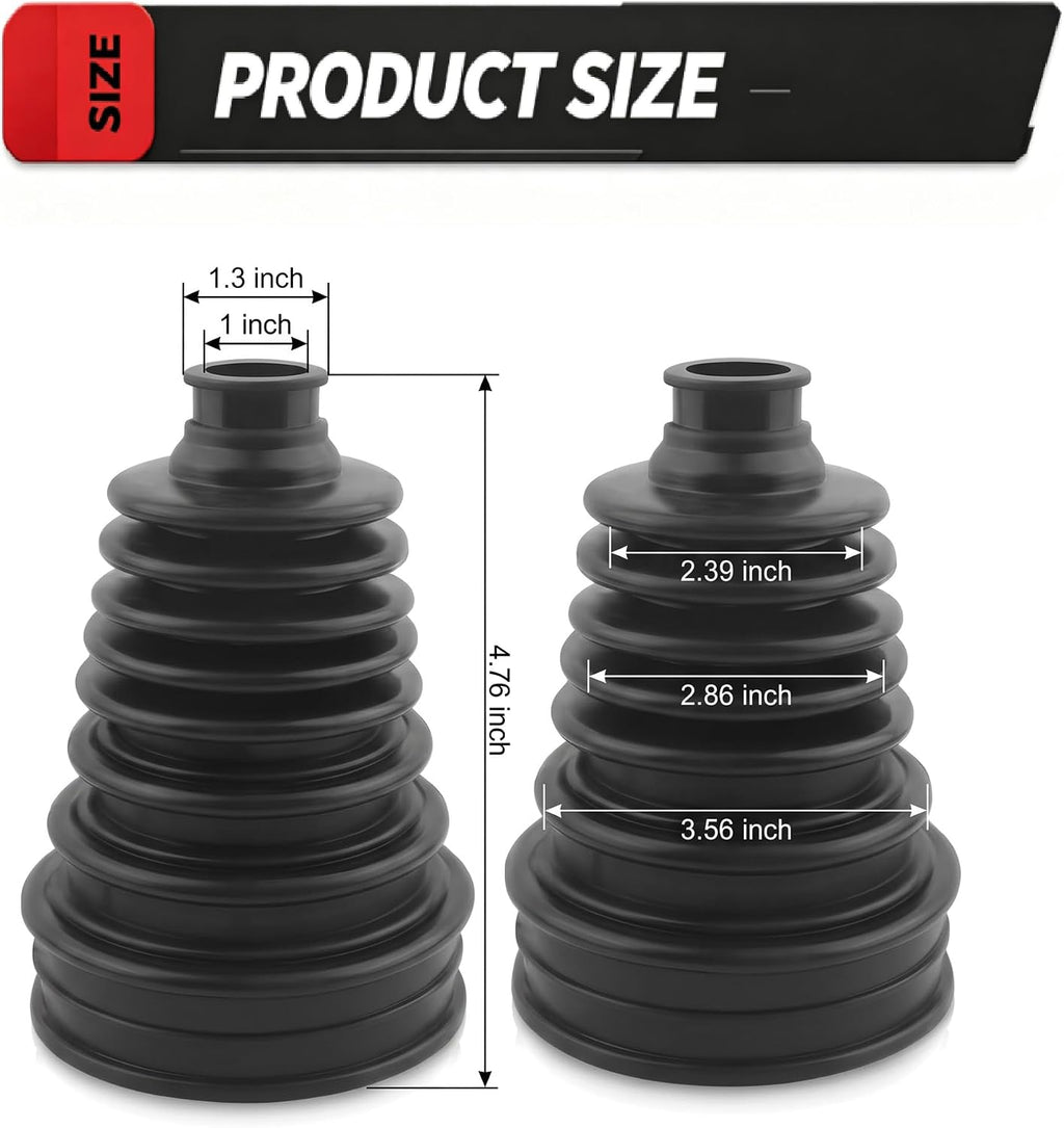 2PCS CV Boot Repair Kit Universal CV Axle Boot with Clamps