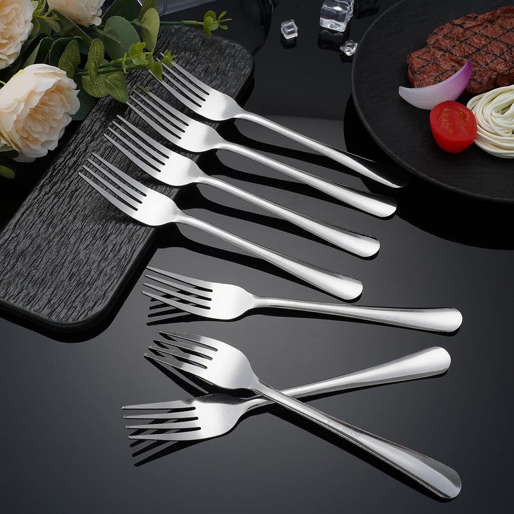 Windsor 60-Piece Set Stainless Steel Dinner Forks, Silver Forks