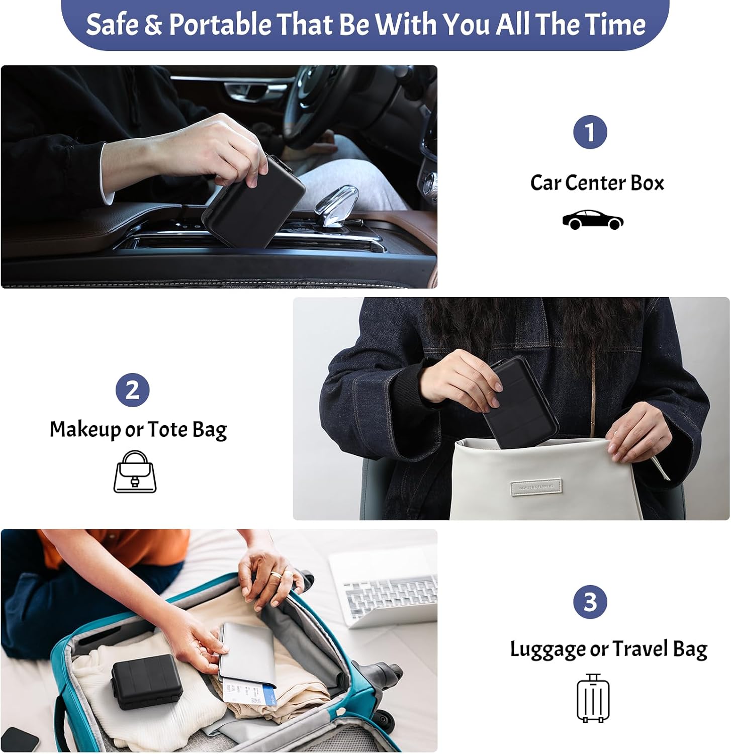 Foldable Weekly Pill Organizer 2 Times a Day with 2 Extra Compartments (Clear Printed Labels) - Portable 7 Day AM PM