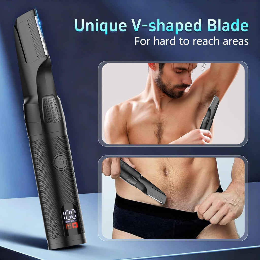 Manscape Men Body Beard Trimmer Waterproof Groin Ball Hair Groom Kit | 6-in-1 multi-set, no-nick shave trim, nose