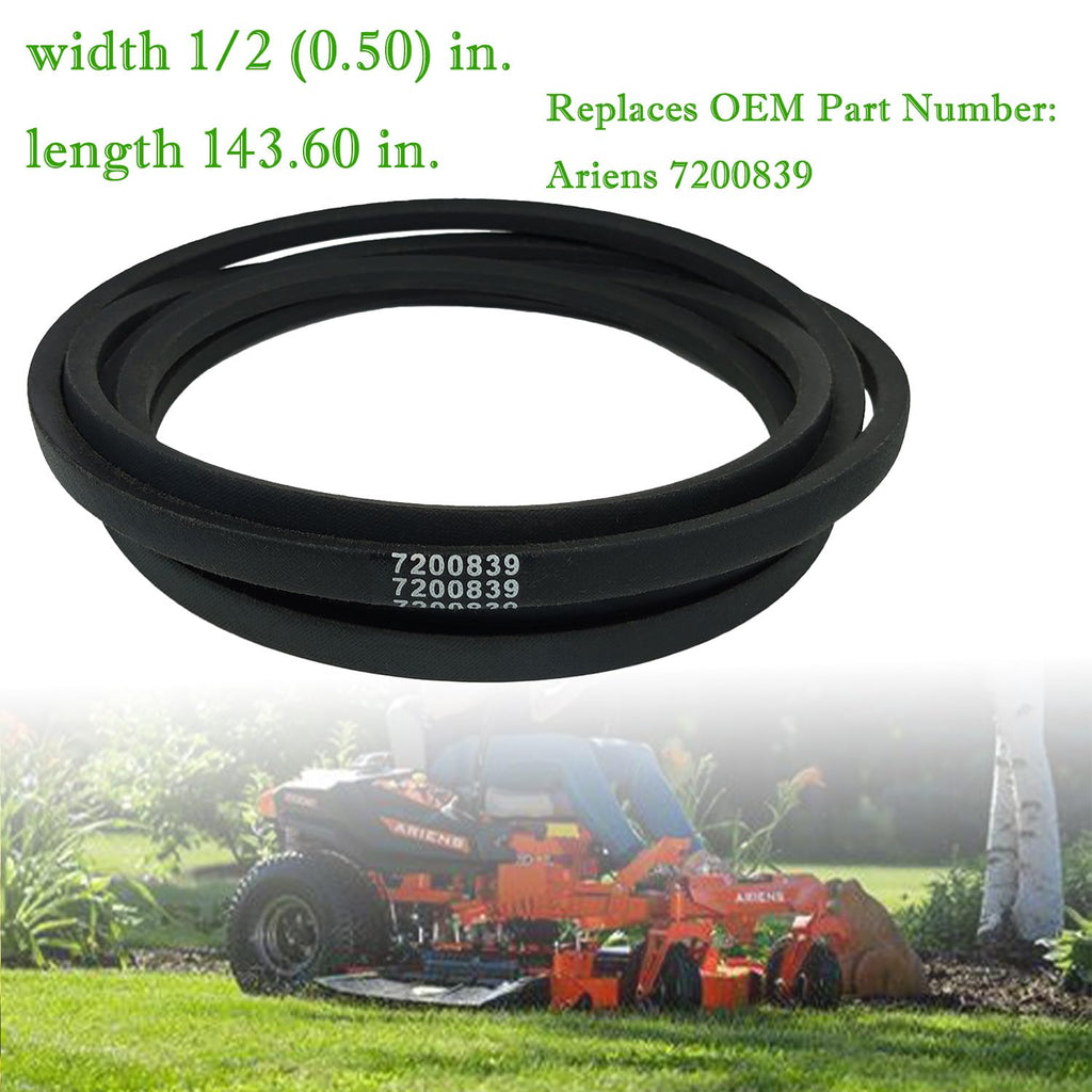 7200839 Deck Belt 1/2x143.6 inches fits for 915254 Ariens Edge 52" Zero-Turn Mower