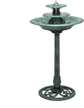 35" Tall 3-Tier Outdoor Pedestal Water Fountain – Durable Resin Cascading Water Feature and Birdbath for Garden