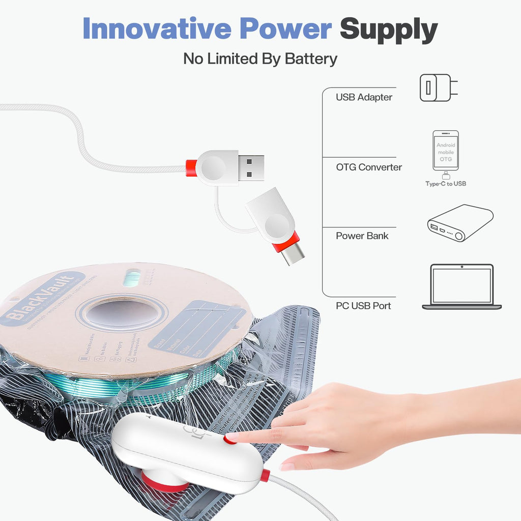 3D Printer Filament Storage Vacuum Bags with USB Pump, 30 Pack