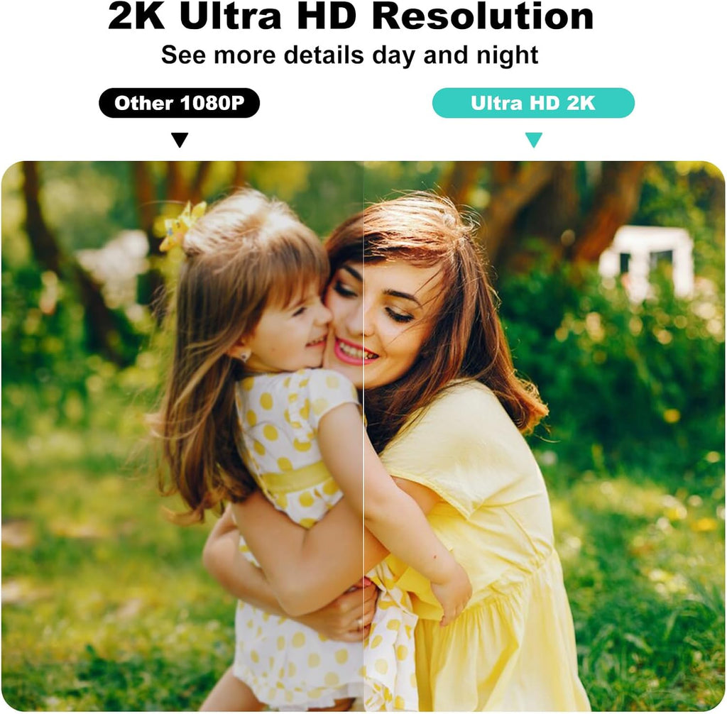 Security Cameras Wireless Outdoor,2K Indoor WiFi Wireless Cameras,Outside Battery Powered Camera for Home Security,AI