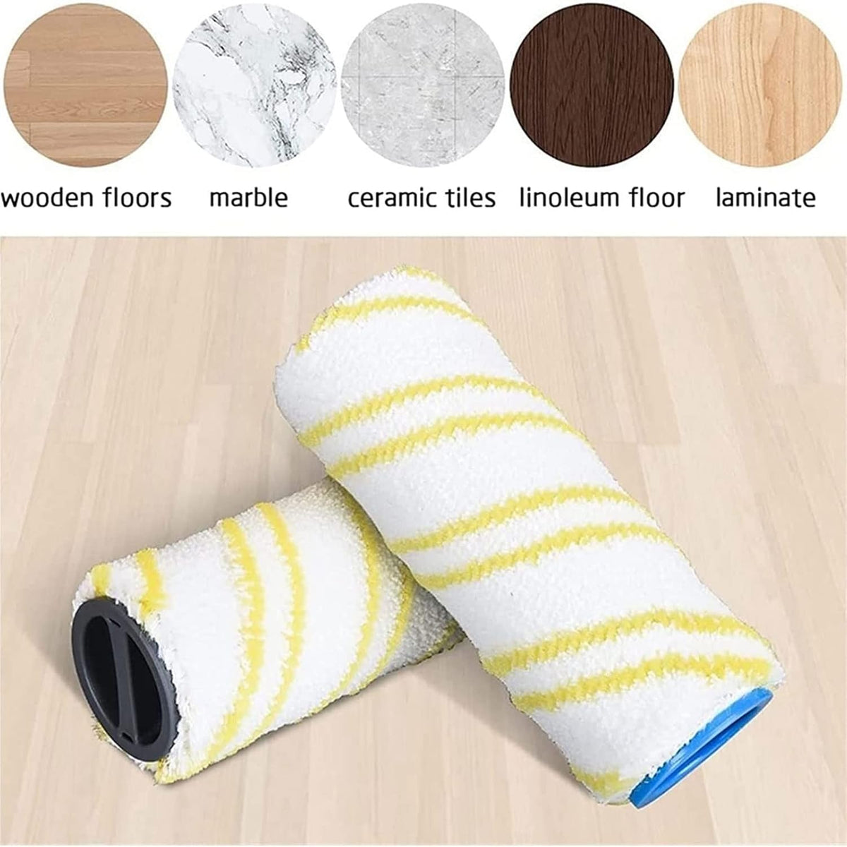 8X Microfiber Roller Brush Replacement Accessories Compatible for FC5 FC7 FC3 FC3D Electric Floor Scrubber Hardwood