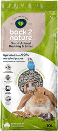 Back2Nature Small Animal Bedding (10L) - Non-Toxic Recycled Paper | 99% Recyced Paper. Highly Absorbent with