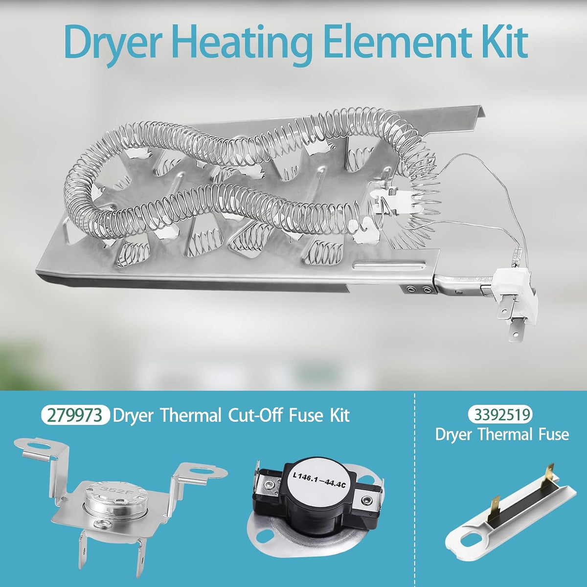 WED8127LC2 WED5605MC0 WED8620HC1 WED5605MW0 Dryer Heating Element Kit