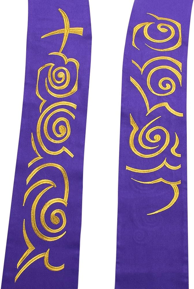 Reversible Stole Chasuble Vestments Priest IHS Embroidery Overlay Stole