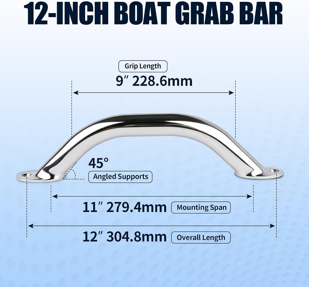 Boat Grab Bar, 2 Pcs Marine Stainless Steel Boat Grab Handles